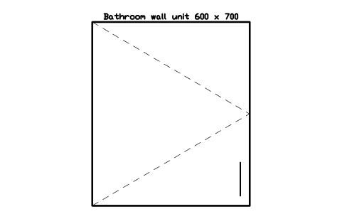 シンボル Bathroom wall unit 600 x 700 のプレビュー（ブロック KBC_BATH_WALL_600）