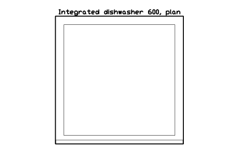 シンボル Integrated dishwasher 600, plan のプレビュー（ブロック KBC_DISHWASHER_PLAN）
