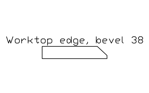 シンボル Worktop edge, bevel 38 のプレビュー（ブロック KBC_EDGE_BEVEL）