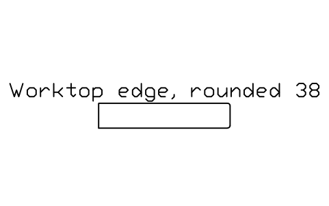 シンボル Worktop edge, rounded 38 のプレビュー（ブロック KBC_EDGE_ROUNDED）