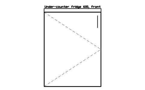 シンボル Under-counter fridge 600, front のプレビュー（ブロック KBC_FRIDGE_UNDER_F）