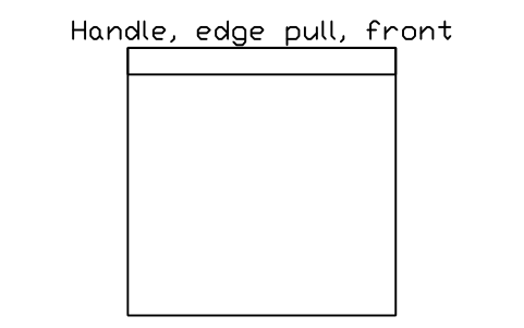 シンボル Handle, edge pull, front のプレビュー（ブロック KBC_HANDLE_EDGE）