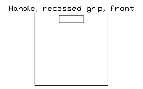 シンボル Handle, recessed grip, front のプレビュー（ブロック KBC_HANDLE_GROOVE）