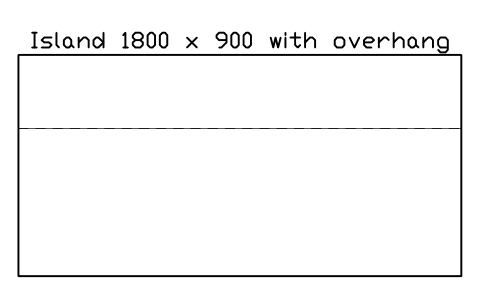 シンボル Island 1800 x 900 with overhang のプレビュー（ブロック KBC_ISLAND_1800）