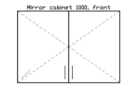 シンボル Mirror cabinet 1000, front のプレビュー（ブロック KBC_MIRROR_CAB_1000）