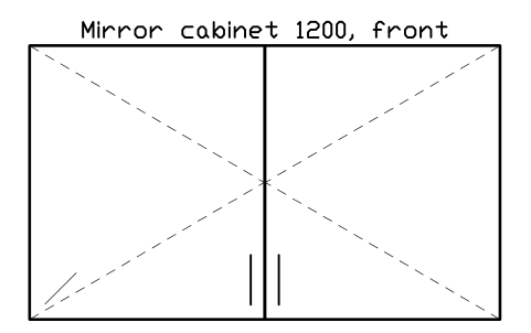 シンボル Mirror cabinet 1200, front のプレビュー（ブロック KBC_MIRROR_CAB_1200）
