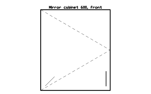 シンボル Mirror cabinet 600, front のプレビュー（ブロック KBC_MIRROR_CAB_600）