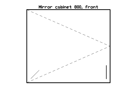 シンボル Mirror cabinet 800, front のプレビュー（ブロック KBC_MIRROR_CAB_800）