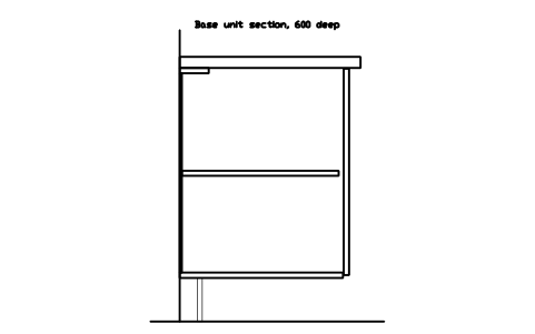 シンボル Base unit section, 600 deep のプレビュー（ブロック KBC_SEC_BASE）
