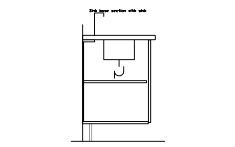 シンボル Sink base section with sink のプレビュー（ブロック KBC_SEC_SINK）
