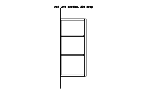 シンボル Wall unit section, 320 deep のプレビュー（ブロック KBC_SEC_WALL）