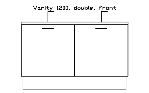 シンボル Vanity 1200, double, front のプレビュー（ブロック KBC_VANITY_1200_DBL_F）
