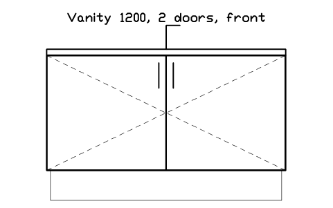 シンボル Vanity 1200, 2 doors, front のプレビュー（ブロック KBC_VANITY_1200_F）