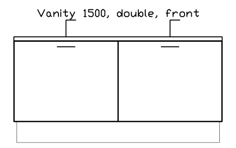 シンボル Vanity 1500, double, front のプレビュー（ブロック KBC_VANITY_1500_DBL_F）