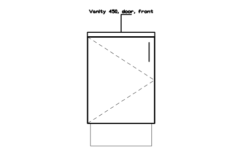 シンボル Vanity 450, door, front のプレビュー（ブロック KBC_VANITY_450_F）
