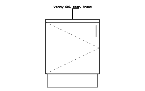 シンボル Vanity 600, door, front のプレビュー（ブロック KBC_VANITY_600_F）