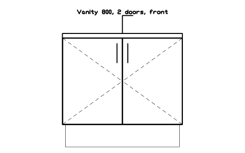 シンボル Vanity 800, 2 doors, front のプレビュー（ブロック KBC_VANITY_800_F）
