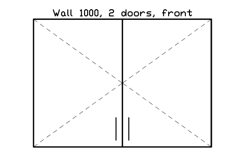 シンボル Wall 1000, 2 doors, front のプレビュー（ブロック KBC_WALL_1000_D2）