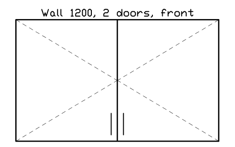 シンボル Wall 1200, 2 doors, front のプレビュー（ブロック KBC_WALL_1200_D2）