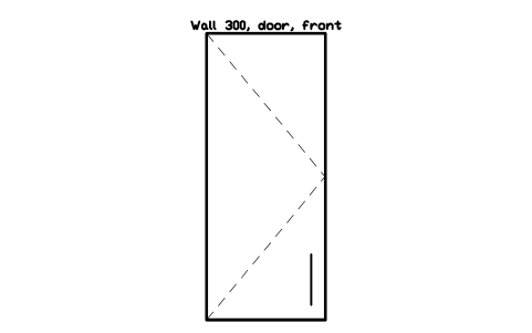 シンボル Wall 300, door, front のプレビュー（ブロック KBC_WALL_300_D1）