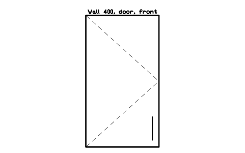 シンボル Wall 400, door, front のプレビュー（ブロック KBC_WALL_400_D1）