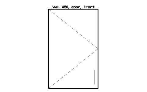 シンボル Wall 450, door, front のプレビュー（ブロック KBC_WALL_450_D1）
