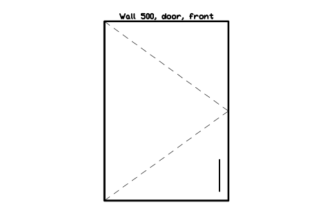 シンボル Wall 500, door, front のプレビュー（ブロック KBC_WALL_500_D1）