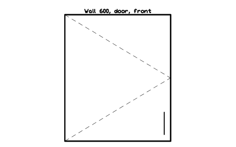 シンボル Wall 600, door, front のプレビュー（ブロック KBC_WALL_600_D1）