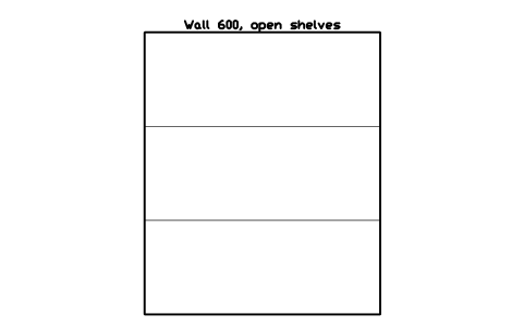 シンボル Wall 600, open shelves のプレビュー（ブロック KBC_WALL_600_OPEN）