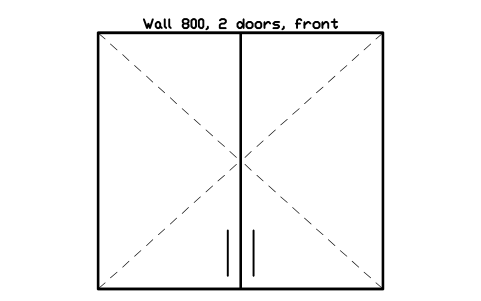 シンボル Wall 800, 2 doors, front のプレビュー（ブロック KBC_WALL_800_D2）