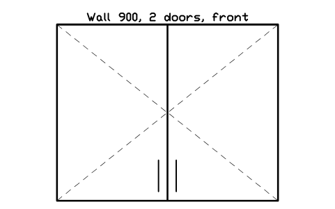 シンボル Wall 900, 2 doors, front のプレビュー（ブロック KBC_WALL_900_D2）