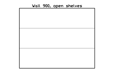 シンボル Wall 900, open shelves のプレビュー（ブロック KBC_WALL_900_OPEN）