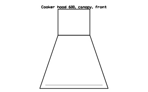 シンボル Cooker hood 600, canopy, front のプレビュー（ブロック KBC_WALL_HOOD_600）