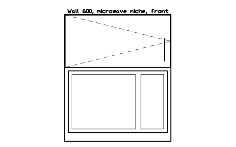 シンボル Wall 600, microwave niche, front のプレビュー（ブロック KBC_WALL_MW_600）
