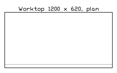 シンボル Worktop 1200 x 620, plan のプレビュー（ブロック KBC_WORKTOP_1200）