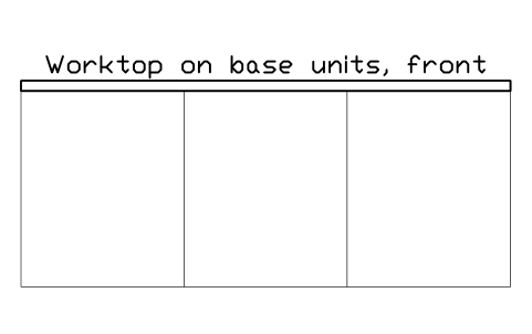 シンボル Worktop on base units, front のプレビュー（ブロック KBC_WORKTOP_ELEV）