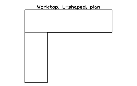 シンボル Worktop, L-shaped, plan のプレビュー（ブロック KBC_WORKTOP_L）
