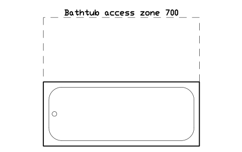 シンボル Bathtub access zone 700 のプレビュー（ブロック KBC_ZONE_BATH）