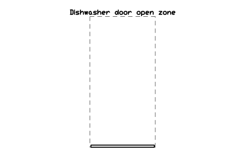 シンボル Dishwasher door open zone のプレビュー（ブロック KBC_ZONE_DISHWASHER）