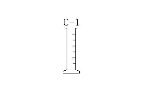 Vorschau des Symbols Graduated cylinder, 25 mL, Block LAP_CYL_25