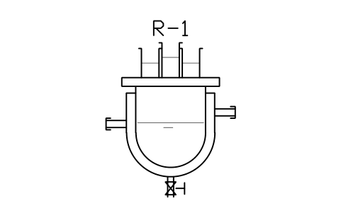 Vorschau des Symbols Jacketed reactor, 1 L, Block LAP_REACT_1L