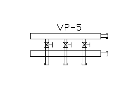 Vorschau des Symbols Schlenk line, 3 ports, Block LAP_SCHLENK_LINE