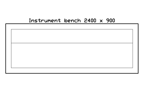 Preview of the Instrument bench 2400 x 900 symbol, block LAB_BENCH_INSTRUMENT