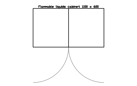 Preview of the Flammable liquids cabinet 1100 x 600 symbol, block LAB_CAB_FLAMMABLE