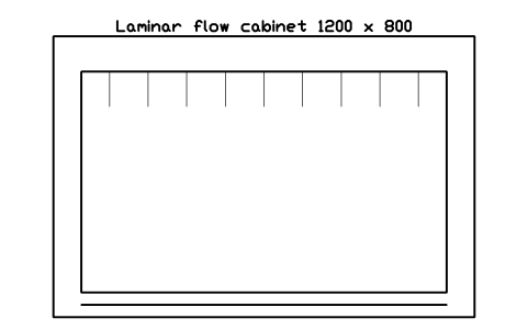 Preview of the Laminar flow cabinet 1200 x 800 symbol, block LAB_CAB_LAMINAR