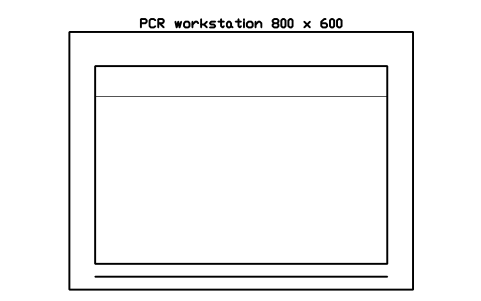 Preview of the PCR workstation 800 x 600 symbol, block LAB_CAB_PCR