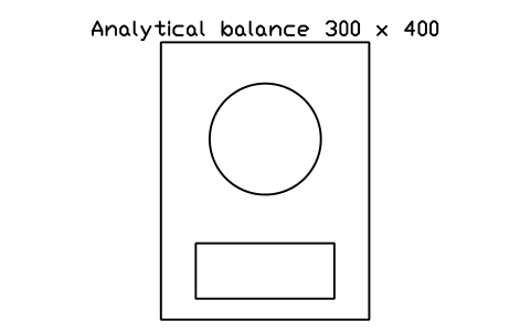 Preview of the Analytical balance 300 x 400 symbol, block LAB_EQ_BALANCE