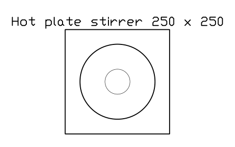 Preview of the Hot plate stirrer 250 x 250 symbol, block LAB_EQ_STIRRER