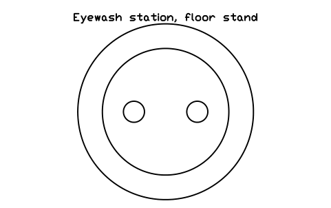 Preview of the Eyewash station, floor stand symbol, block LAB_EYEWASH_STAND