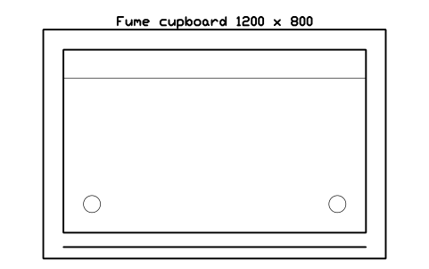 Preview of the Fume cupboard 1200 x 800 symbol, block LAB_FUME_1200